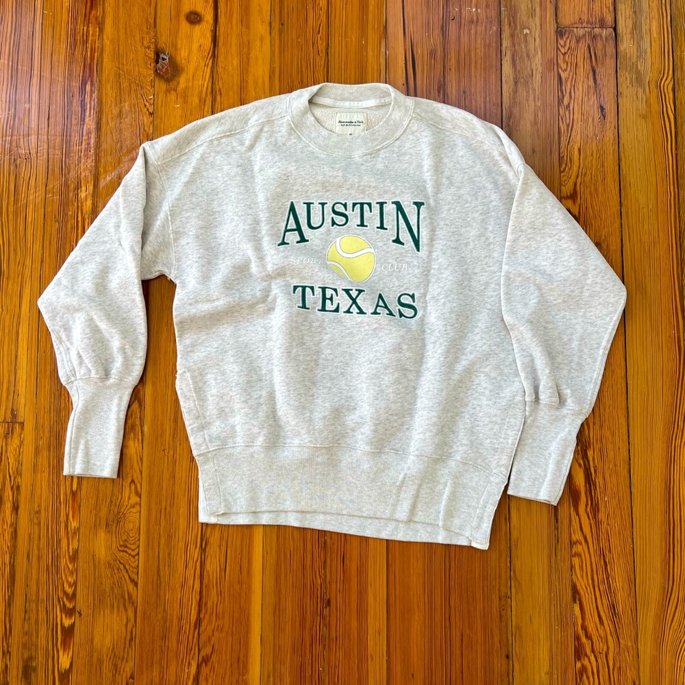 Abercrombie & Fitch Tennis Sweatshirt Grey XS Austin Texas
